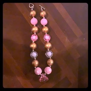 Pink/gold little girl necklace